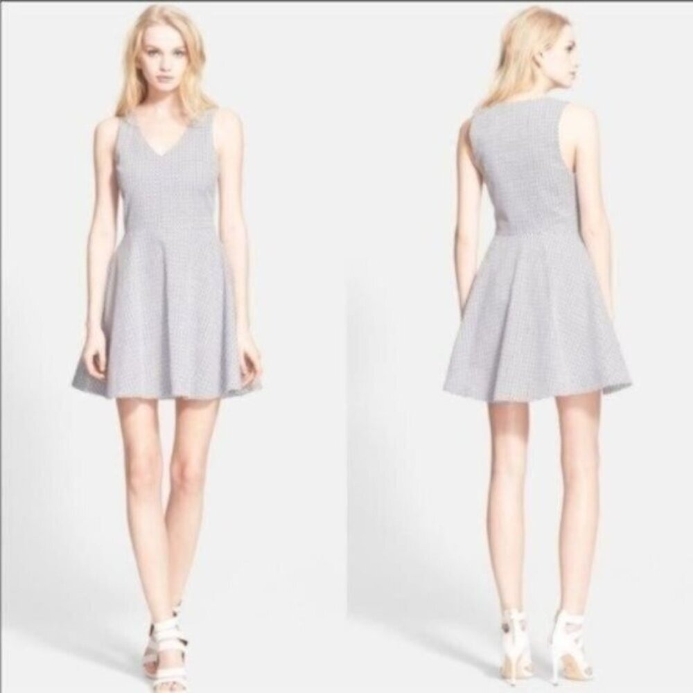 Joie Women's Norton Printed Fit & Flare Dress White Blue S‎ Small